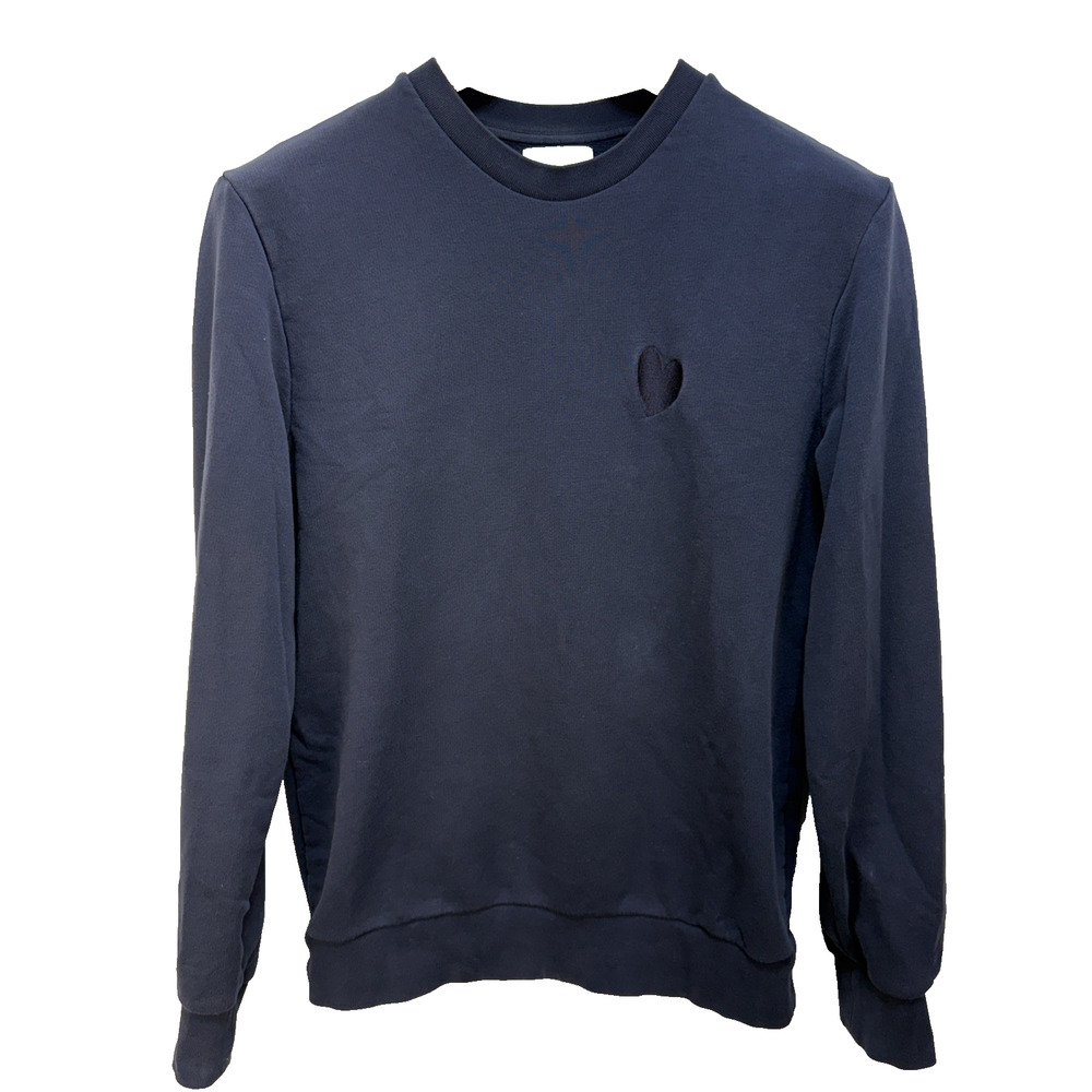 Inimigo Embroidered Heart‎ Patch Sweatshirt Size M Crewneck Organic Cotton Blend